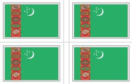 Turkmenistan Flag Stickers - 50 per sheet