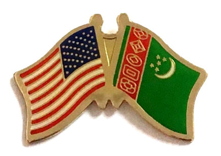 Turkmenistan Friendship Flag Lapel Pins