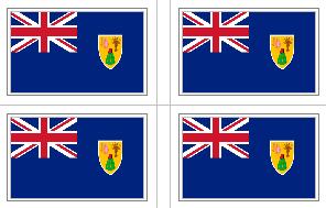 Turks & Caicos Flag Stickers - 50 per sheet