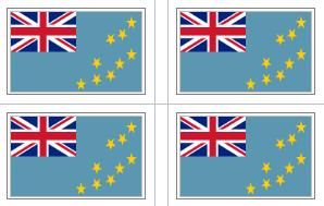 Tuvalu Flag Stickers - 50 per sheet
