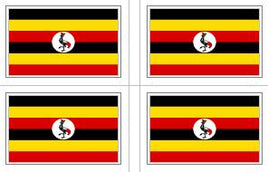 Uganda Flag Stickers - 50 per sheet