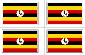 Uganda Flag Stickers - 50 per sheet