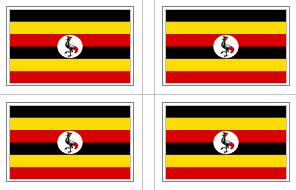 Uganda Flag Stickers - 50 per sheet