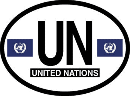 United Nations Reflective Oval Decal