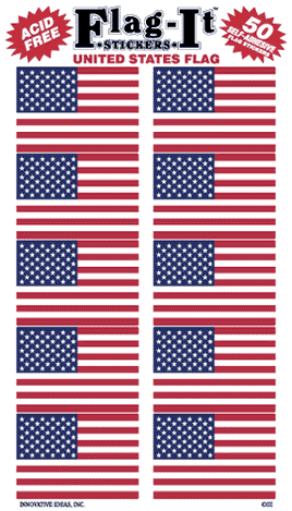 United States Flag Stickers - 50 per pack