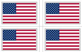 United States (Left hand , standard) Flag Stickers - 50 per sheet