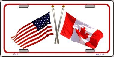 US and Canada Flag License Plate