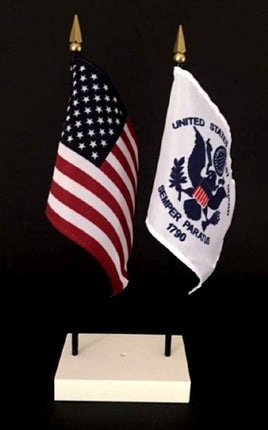 US and Coast Guard Flag Desk Set