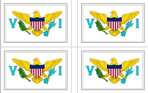 US Virgin Islands Flag Stickers - 50 per sheet