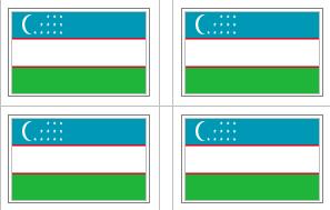 Uzbekistan Flag Stickers - 50 per sheet