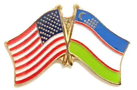 Uzbekistan Friendship Flag Lapel Pins