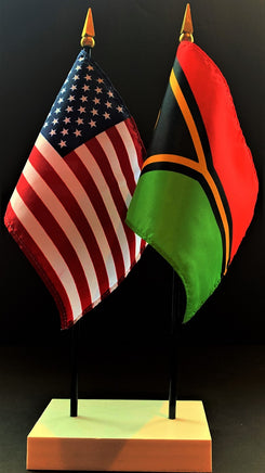 Vanuatu and US Flag Desk Set