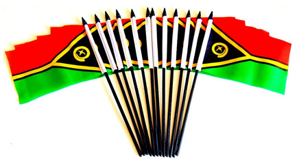 Vanuatu Polyester Miniature Flags - 12 Pack