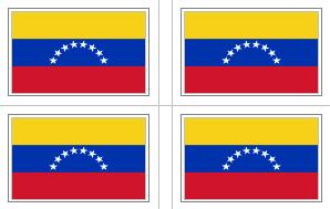 Venezuela (8 stars No Seal) Flag Stickers - 50 per sheet