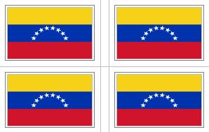 Venezuela (8 stars No Seal) Flag Stickers - 50 per sheet