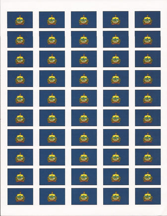 Vermont State Flag Stickers - 50 per sheet