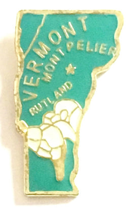 Vermont State Lapel Pin - Map Shape