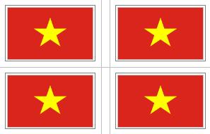 Vietnam Flag Stickers - 50 per sheet