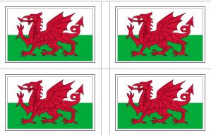 Wales Flag Stickers - 50 per sheet