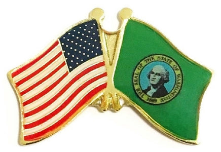 Washington State Flag Lapel Pin - Double