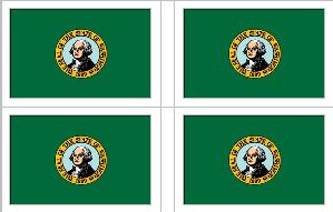 Washington State Flag Stickers - 50 per sheet