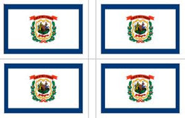 West Virginia State Flag Stickers - 50 per sheet