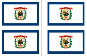 West Virginia State Flag Stickers - 50 per sheet