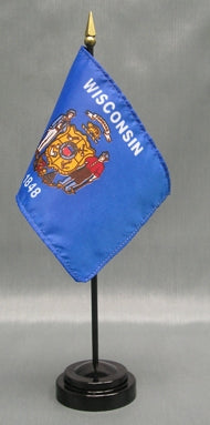 Wisconsin Miniature Table Flag - Deluxe