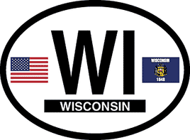 Wisconsin Reflective Oval Decal