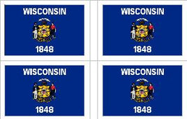 Wisconsin State Flag Stickers - 50 per sheet