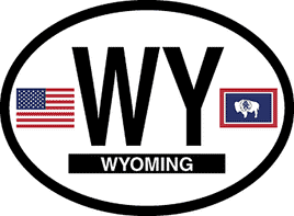 Wyoming Reflective Oval Decal