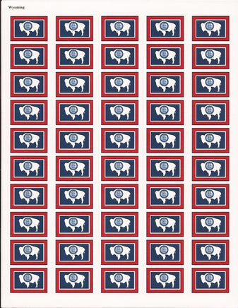 Wyoming State Flag Stickers - 50 per sheet