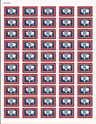 Wyoming State Flag Stickers - 50 per sheet