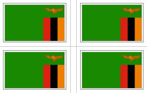 Zambia Flag Stickers - 50 per sheet