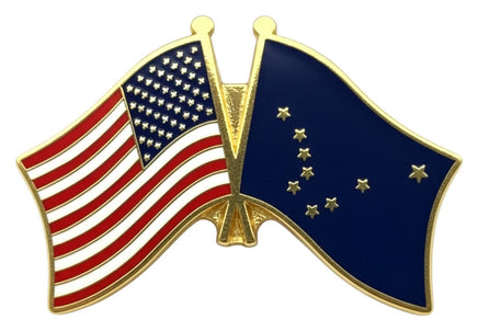 Alaska state double flag pin