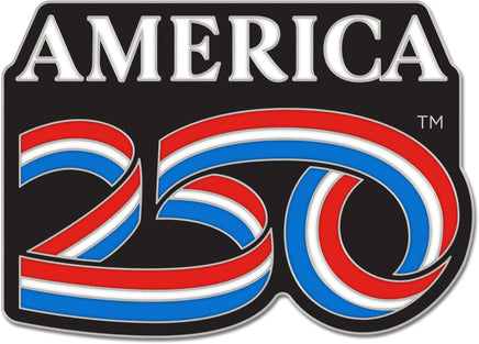 The America 250 logo in pin form.