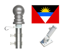 Antigua 3′x5′ Polyester Flag with 6′ Spinner Pole Display Set