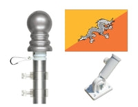 Bhutan flag and spinner pole