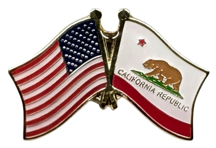 California Double Flag State Pin
