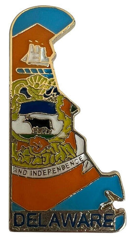 Delaware State Lapel Pin - Map Shape (Updated Version)