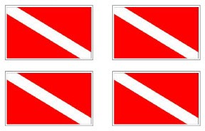 Diver Down Flag Sheet Stickers