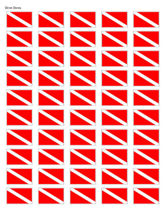 Diver Down Flag Sheet Stickers