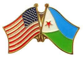 Djibouti and America friendship flag pin