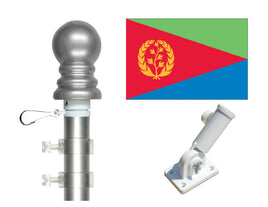 3'x5' Eritrea Polyester Flag with 6' Spinner Pole Display Set