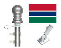 Gambia flag and spinner pole
