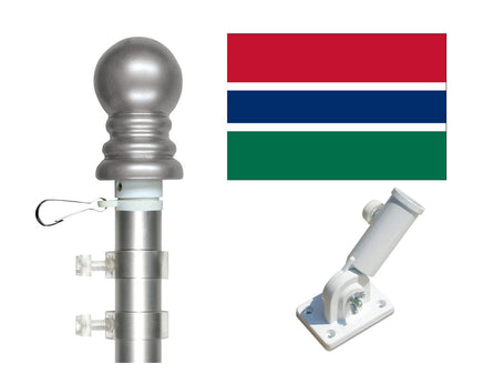 Gambia flag and spinner pole