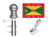 Grenada flag and spinner pole