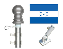 3'x5' Honduras Polyester Flag with 6' Spinner Pole Display Set