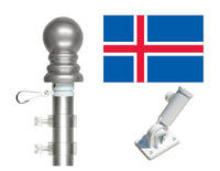 Iceland flag and spinner pole