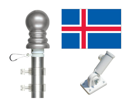 Iceland flag and spinner pole